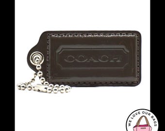 New Large COACH NEW YORK Gunmetal Gray Metal Fob Bag Charm
