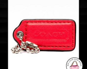 COACH Pink Resin Signature Coach Purse Hang Tag Silver Toned Ball