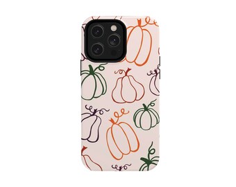 Pumpkin Drawing, Tan Pattern, Phone Case