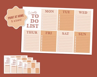 To Do List |  Weekly Format  |  Weekly Lists