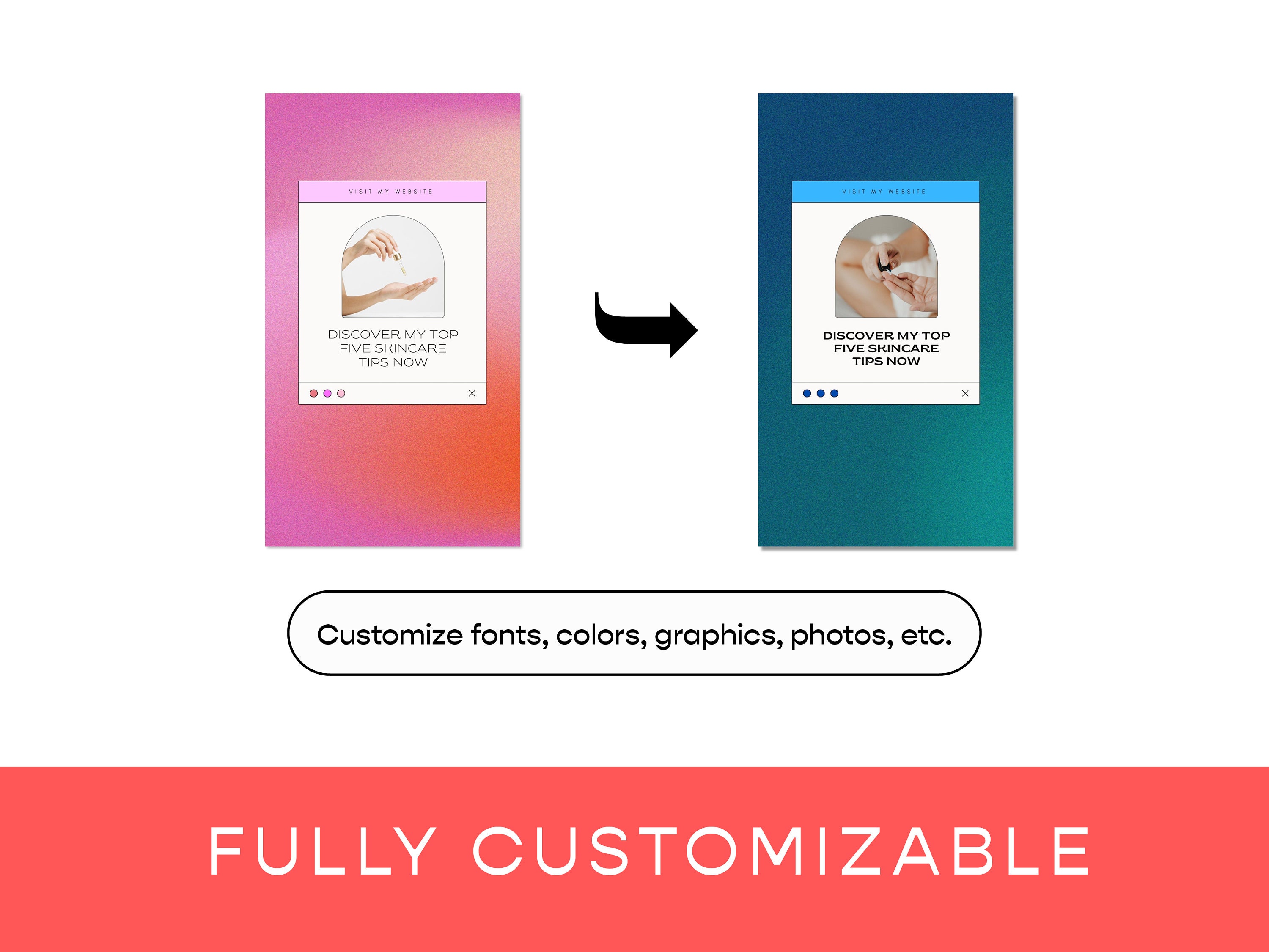 Hot Pink Instagram Canva Templates | 50 Editable Stories for Small ...