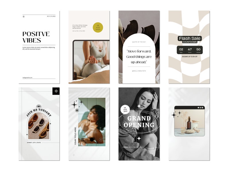 Canva Instagram Story Templates | Minimalist Design Modern Branding ...