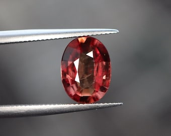 Certified Songea Ruby 1.74cts Loose Genuine Earth Mined Faceted- Natural Reddish Orange 8.76mm x 6.57mm x 3.36mm Unmounted Corundum