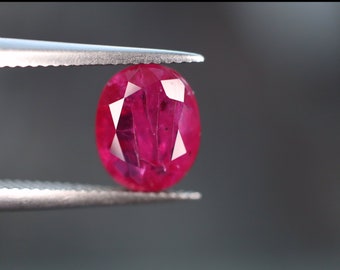 Certified Unheated Ruby 1.13cts Loose Genuine Earth Mined Facet Natural Red Pink Untreated Ruby 7.20mm x 5.89mm x 2.73mm Unmounted Corundum