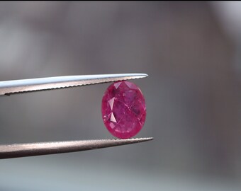Certified Ruby 1.32cts Loose Genuine Earth Mined Faceted- Natural Reddish-Pink 7.87mm x 6.04mm x 2.78mm Unmounted Corundum