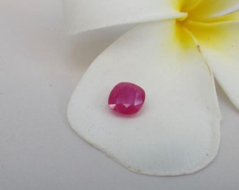 1.67ct Certified Cushion Ruby Loose Genuine Earth Mined Facet- Natural Pink Red Ruby 7.63 x 7.11 x 3.15mm Unmounted Corundum Jewelry Making