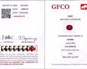 UNHEATED 0.78ct Oval Ruby Loose Genuine Earth Mined Faceted Natural Ruby 5.9mm x 5mm x 3mm Unmounted Red Gemstone Corundum Jewelry Making