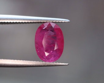 Certified Ruby 1.05cts Loose Genuine Earth Mined Faceted- Natural Reddish Pink 7.91mm x 5.73mm x 2.53mm Unmounted Corundum
