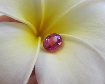 Unheated 2.18ct Certified Oval Padparadscha Sapphire Genuine Earth Mined- Natural Vivid Pink Corundum 6.20mm x 8.21mm x 4.51mm