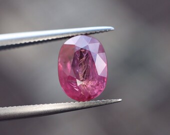 Certified Ruby 2.08cts Loose Genuine Earth Mined Faceted- Natural Pinkish-Red 8.23mm x 6.08mm x 4.35mm Unmounted Corundum