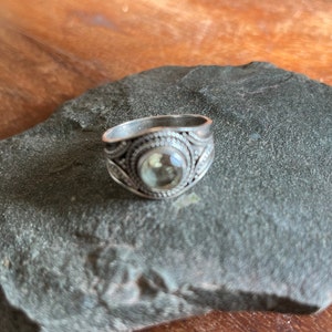 Faceted Gold Citroin ladies ring size 8 Sterling silver artisan made