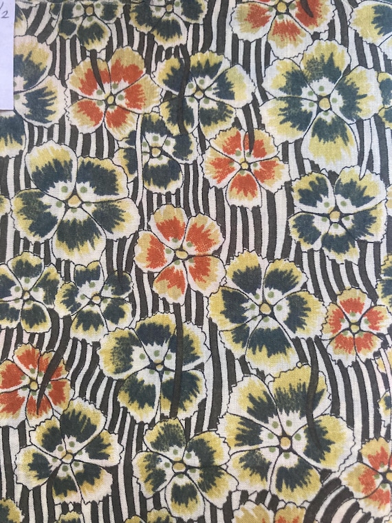 A lovely Green And Orange ‘Ellie Ruth’ Vintage Liberty Tana Lawn 13”x 9” #Adele