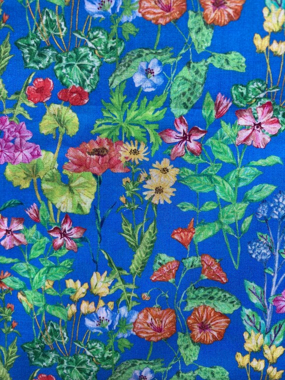 A Gorgeous Blue And Green ‘Poets Meadow’ Liberty Tana Lawn 13”x 9”
