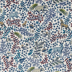 "Ein wunderschöner blau-brauner ""Feldberg Forest"" Liberty Tana Lawn 13 "x 9"" Crafting Patchwork."