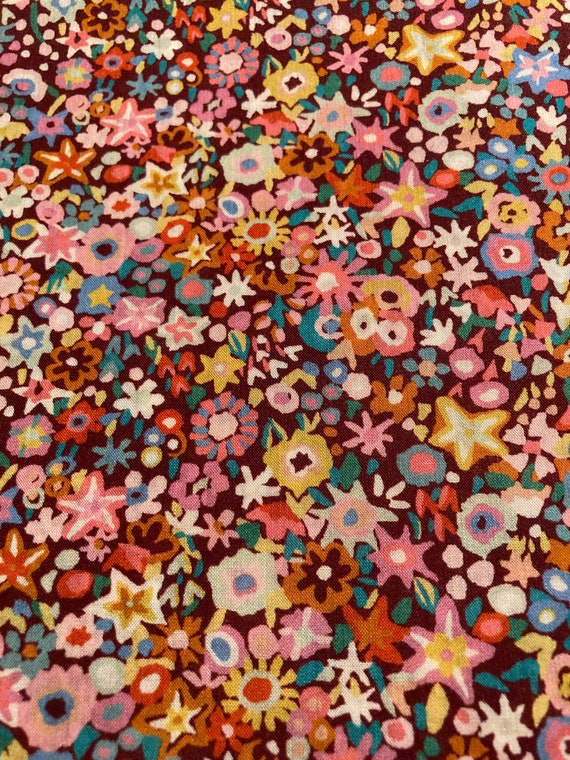 Classic ‘Dazzle’ Liberty Tana Lawn 13”x 9”. Orange mix.