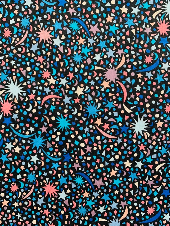 A Discontinued Liberty Tana Lawn 13” x 9”  fabric Black and Pink ‘Fizz Pop’