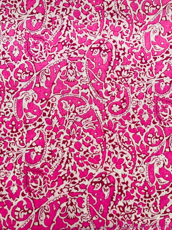 A Gorgeous Liberty Tana Lawn 13” x 9” fabric Pink and Cream ‘Lagos Laurel’