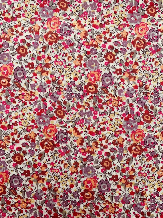 A Gorgeous Liberty Tana Lawn 13 x 9”  fabric, Pink and Orange ‘Emma and Georgina’. I offer international shipping.