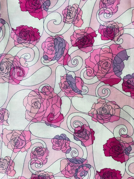 Liberty Tana Lawn Vintage 13”x 9” Pink Aisley Rose fabric. Patchwork Crafting