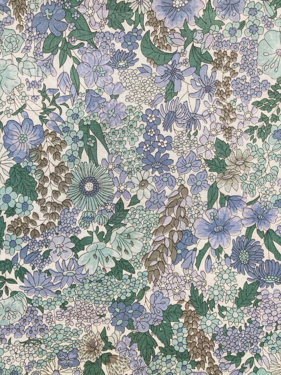 Liberty Tana Lawn Discontinued 13”x 9” fabric Blue and Grey ‘Margaret Annie’