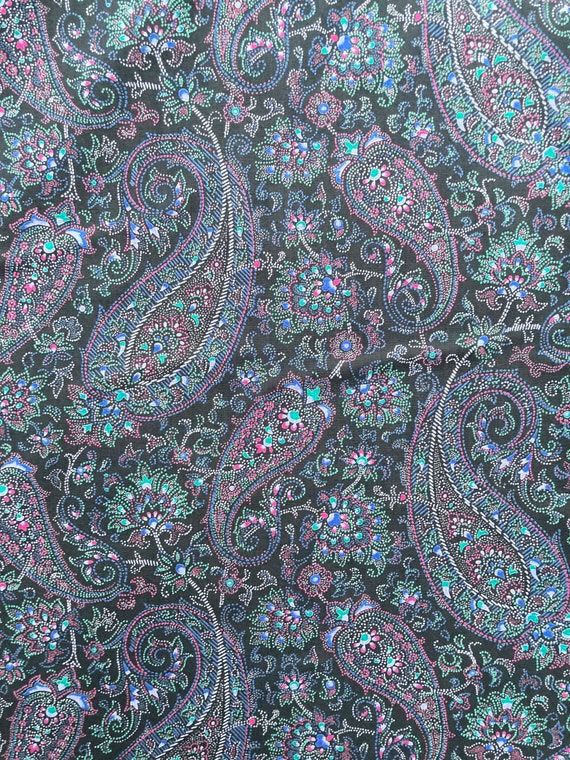 A Vintage Purple and Black ‘Arthur Stuart’ Liberty Tana Lawn 13”x 9” A Gorgeous Paisley.