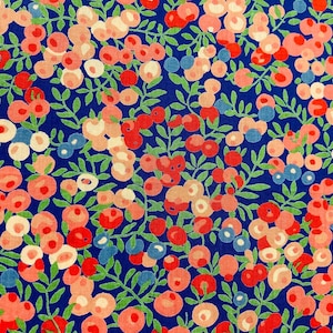 Wiltshire Berry, A Beautiful 1980’s Vintage Red and Blue, Classic Design. This lovely Liberty Tana Lawn Is cut to 17 x 9”