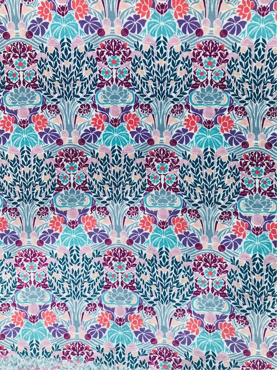 A Discontinued, Purple And Pink ‘Club Nouveau’  Liberty Tana Lawn 13”x 9” #Adele