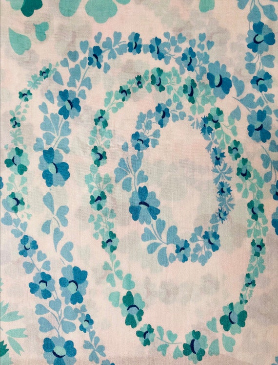 Discontinued Turquoise Liberty Tana Lawn, ‘Joel’. 13”x 9”