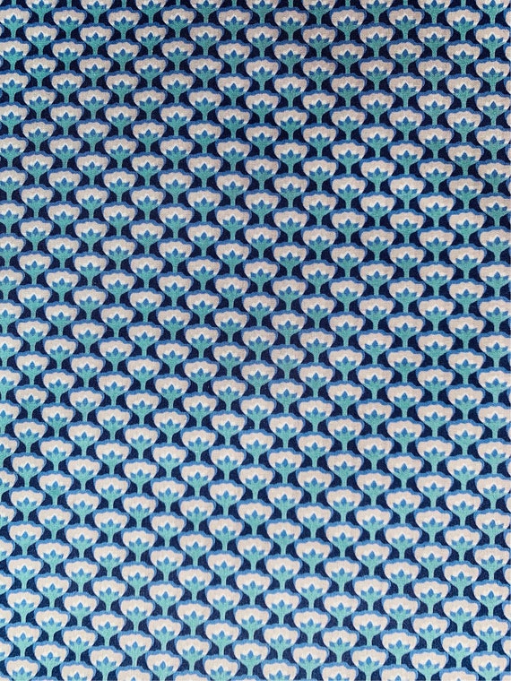 A Discontinued Liberty Tana Lawn 13” x 9”  fabric Blue and Green ‘Woodstock’