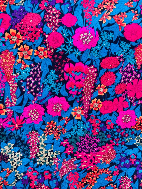 A Gorgeous Blue And Bright Pink ‘Ciara’ Liberty Tana Lawn 13”x 9”