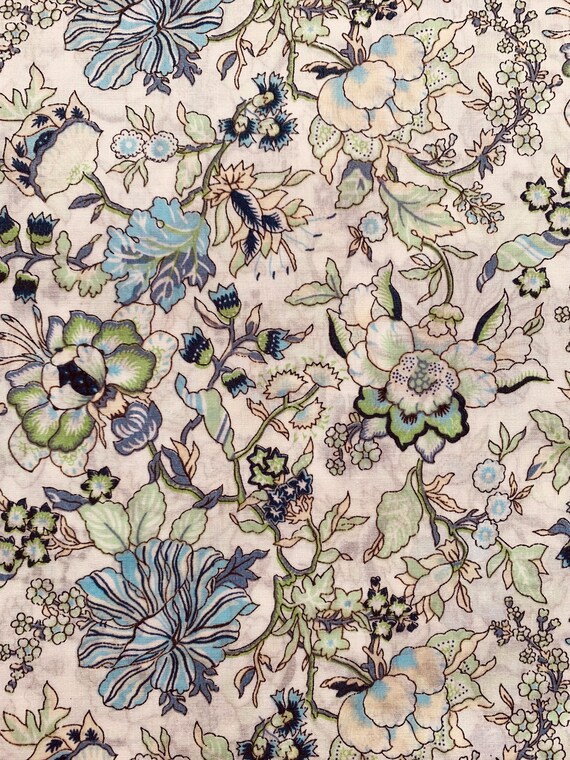 A Blue, Green and White ‘Christelle’ Liberty Tana Lawn 13”x 9”