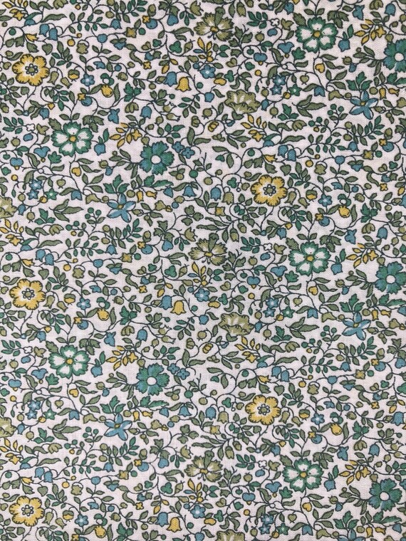A Discontinued Liberty Tana Lawn 13” x 9” Green ‘Katie and Millie’ fabric