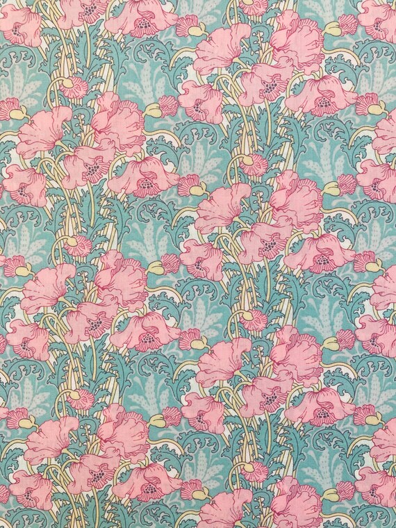 A lovely Green And Pink ‘Clementina’  Liberty Tana Lawn 13”x 9” #Adele