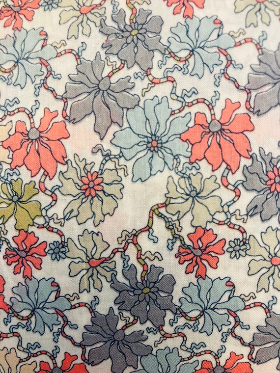 Discontinued Liberty Tana Lawn Beautiful ‘Sea Petals’ Fabric 13”x 9”