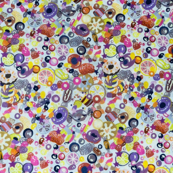 Novelty Multicoloured Fabric named ‘Sugar Rush’ Liberty Tana Lawn. Cut to a generous 13”x 9” #Adele