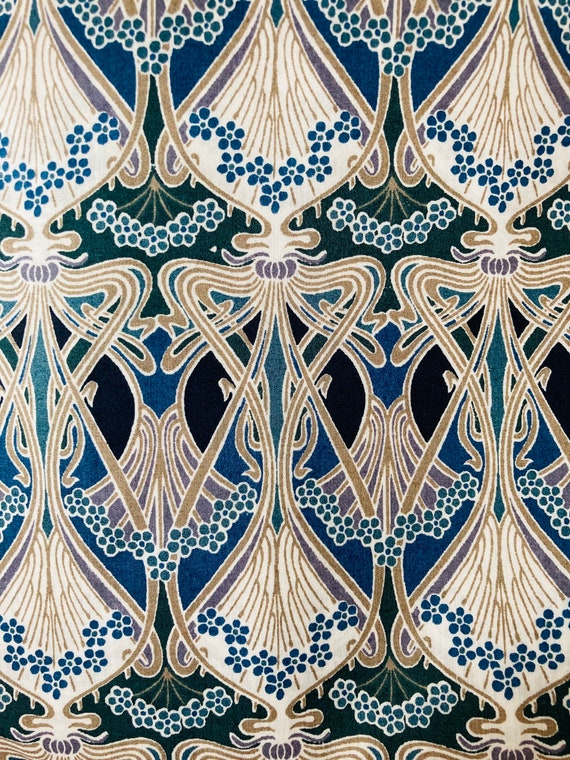 Vintage Blue And Grey ‘Ianthe’ Liberty Tana Lawn 13”x 9”