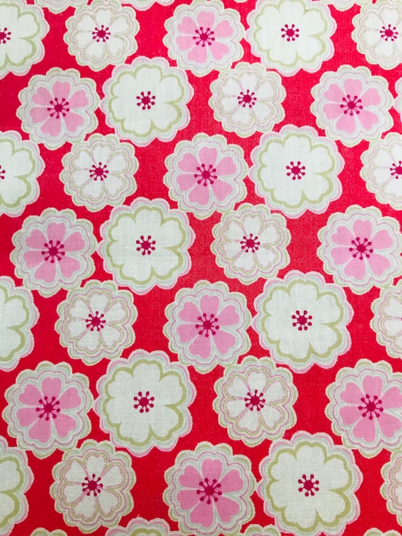 Liberty Tana Lawn 13”x 9” Discontinued 2003 Red ‘Toria’, Free international shipping
