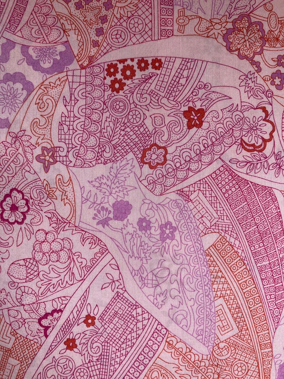 Novelty Liberty Tana Lawn, Josephine. Vintage 13”x 9” Pink and Peach fabric.