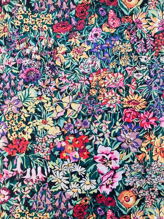 A Gorgeous Red And Green ‘A Castle Garden’ Liberty Tana Lawn 13”x 10”