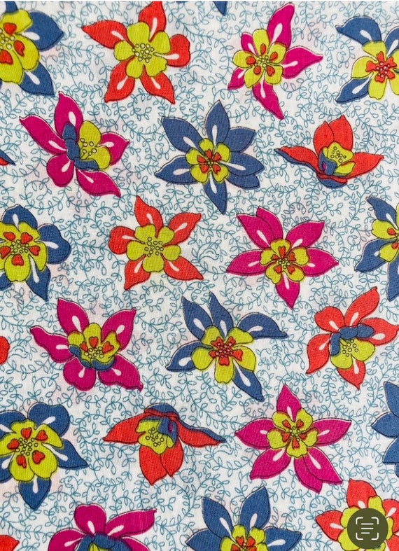 Mixed Colourway Star Flower Liberty Tana Lawn 13”x 9”.