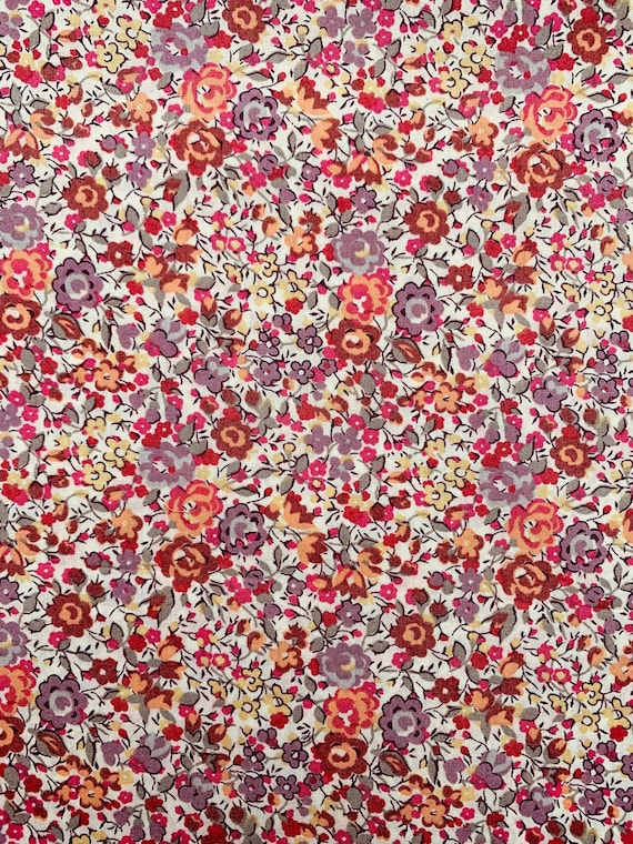 A Lovely Orange and Pink ‘Emily and Georgina’ Tana Lawn 13”x 9” Fabric.