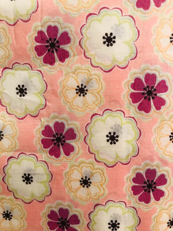 Liberty Tana Lawn 13”x 9” Peach Rose ‘Toria’ fabric. Ideal for patchwork and sewing.