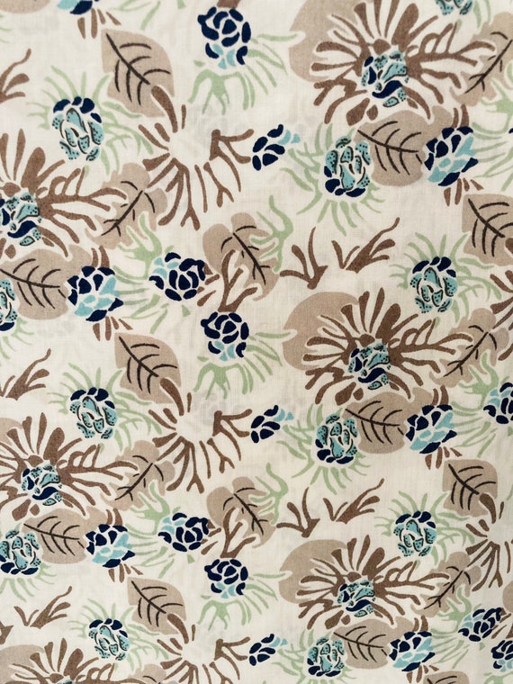 Discontinued Liberty Tana Lawn Beautiful Beige and Green ‘Cactus Jungle’ 13”x 9”