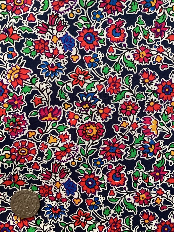 A Gorgeous Liberty Tana Lawn 13” x 9”  fabric, Red and Blue ‘Pereira’. I offer free international shipping.