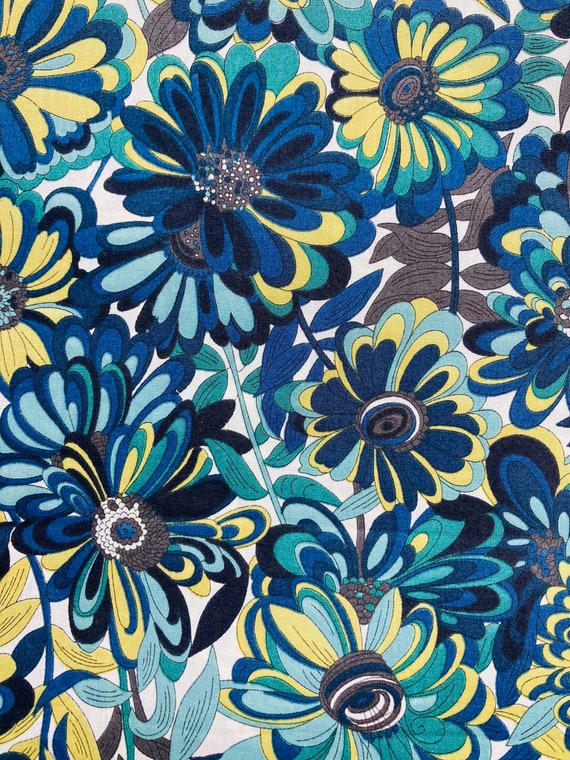 A Beautiful Colourway of ‘Willow’ This Blue and Green Liberty Tana Lawn Is cut to a generous 40 x 50cm