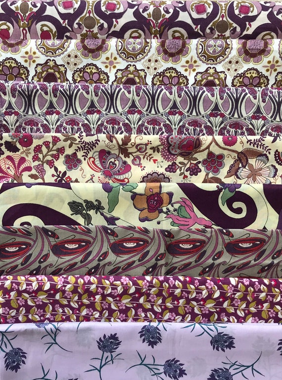 Liberty Tana Lawn ‘Deep Purple’ scrap pack. 8 different pieces, a generous 6”x 9”