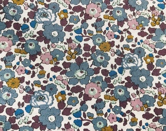 Liberty Tana Lawn Grey and Brown 13”x 9” fabric Betsy Ann.