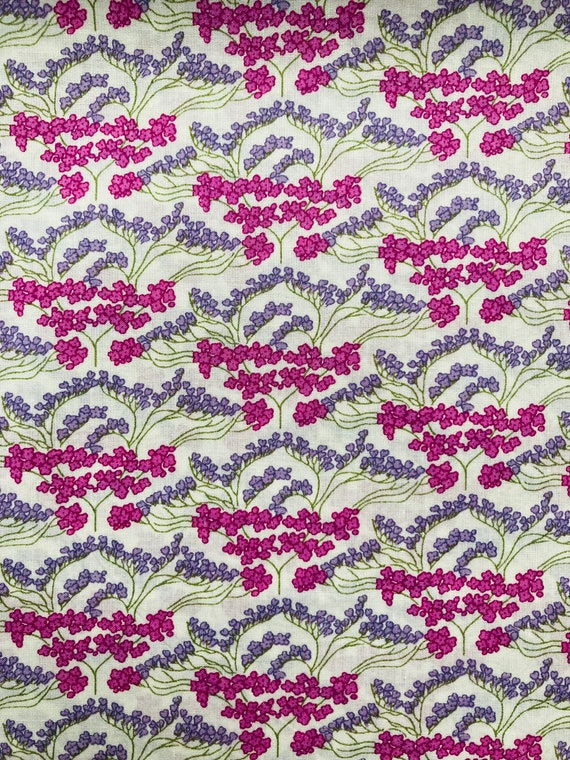 A Striking Purple and Green ‘Eyvonne’ Liberty Tana Lawn 13”x 9” Crafting Patchwork