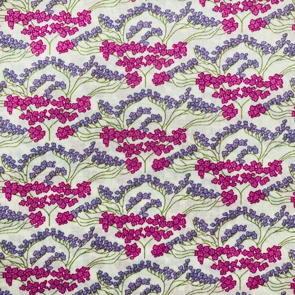 A Striking Purple and Green ‘Yvonne’ Liberty Tana Lawn 13”x 9” Crafting Patchwork