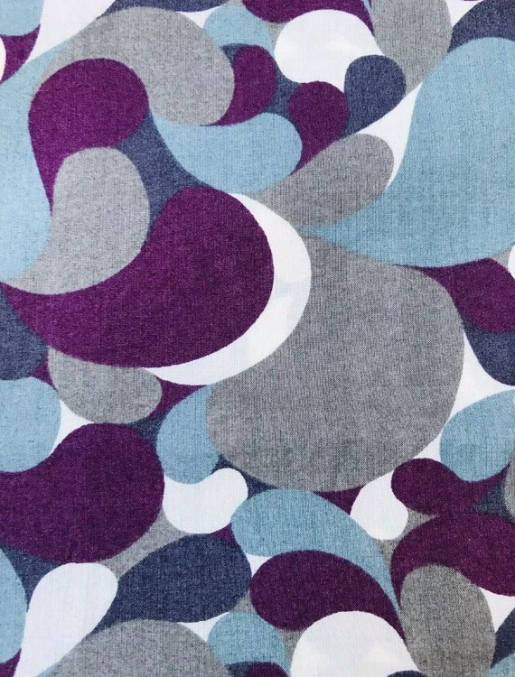 Liberty Tana Lawn 13”x 9” ‘Splash’ Purple Blue Grey Paisley style #Adele